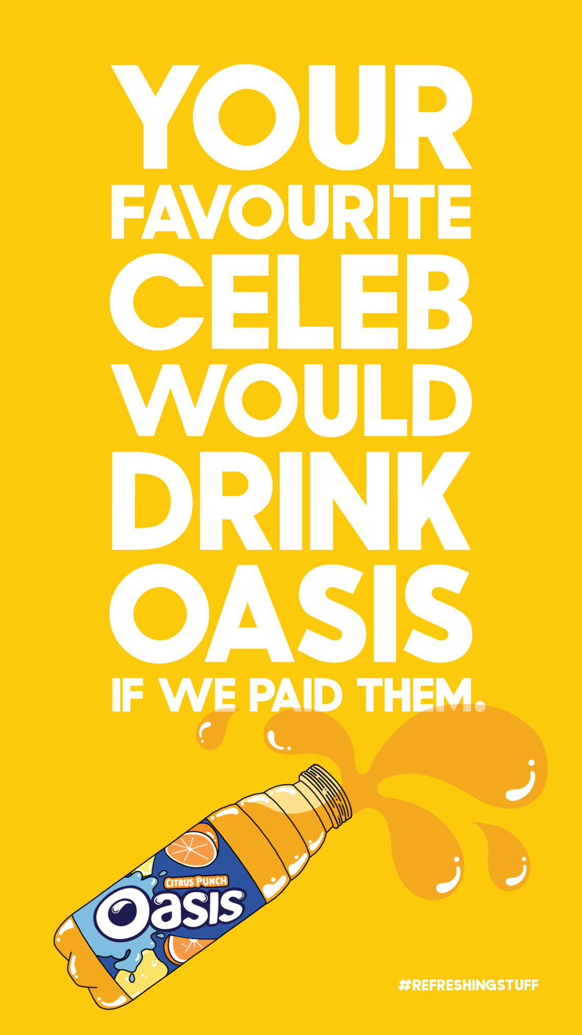 An ad for Oasis drink that's refreshingly honest