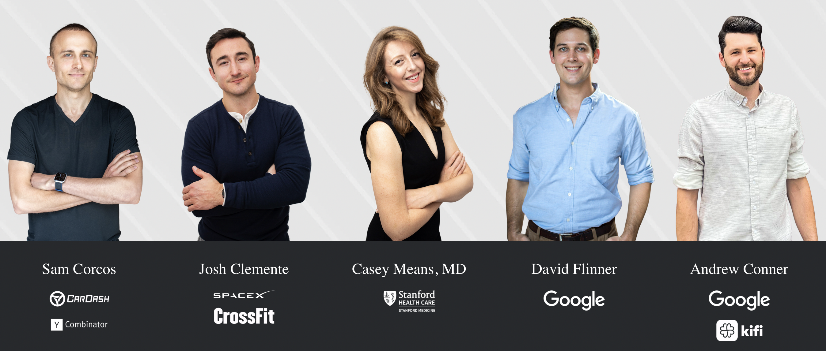 The Levels founding team: Sam Corcos, Josh Clemente, Casey Means, David Flinner, and Andrew Conner
